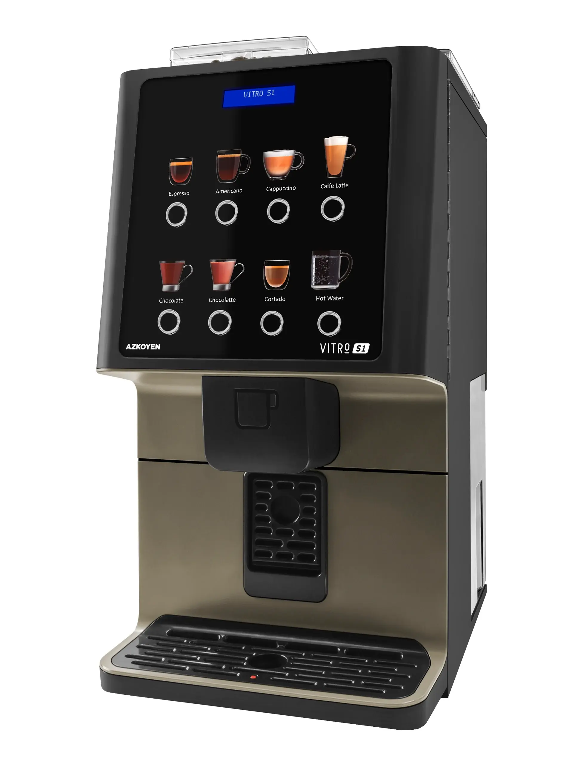 Coffetek Vitro S1 compact coffee machine, angled view