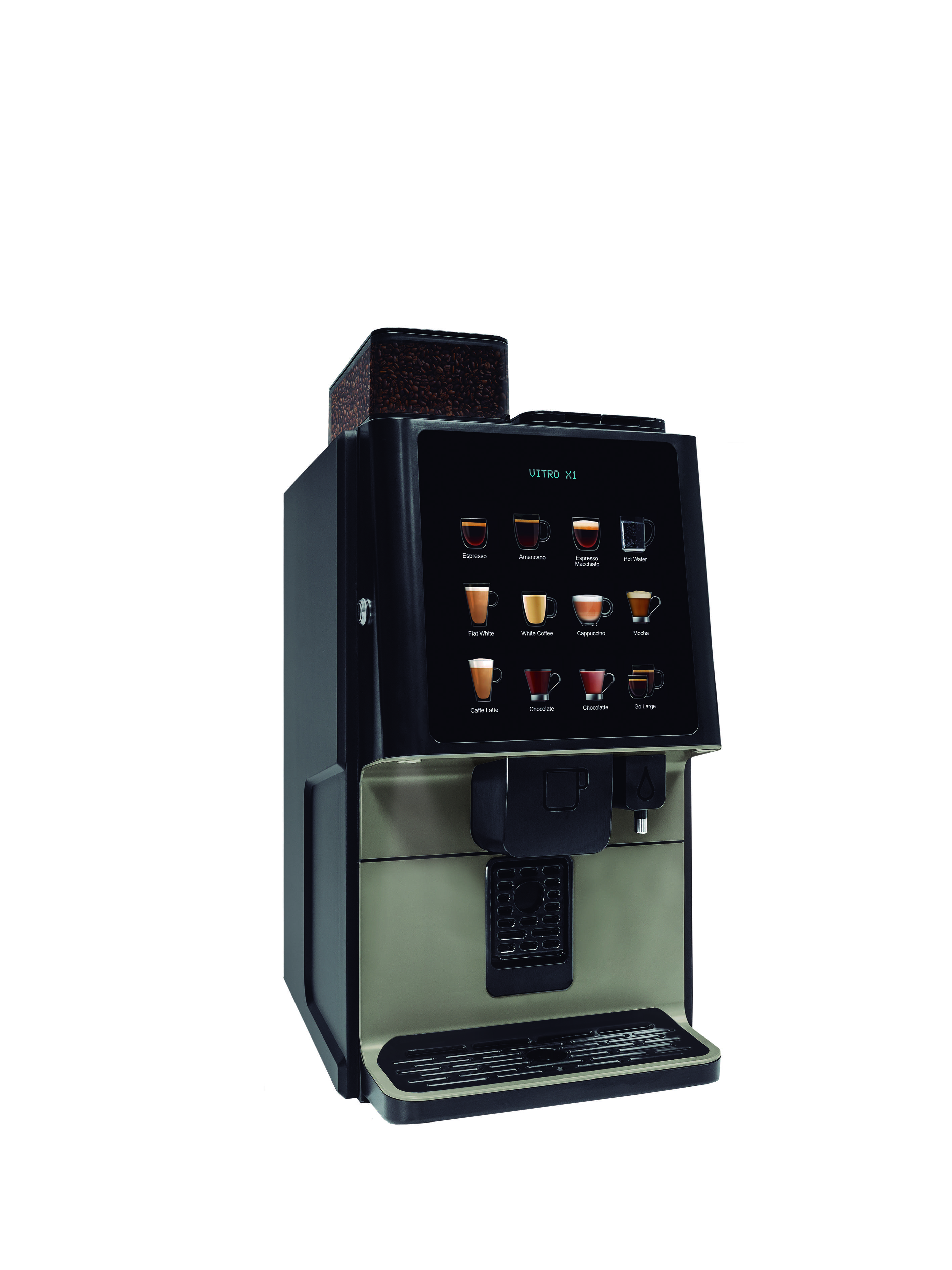 Coffetek Vitro X1 bean-to-cup coffee machine, left side view