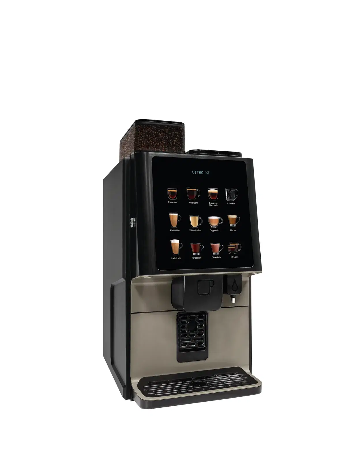 Coffetek Vitro X1 bean-to-cup coffee machine, left side view