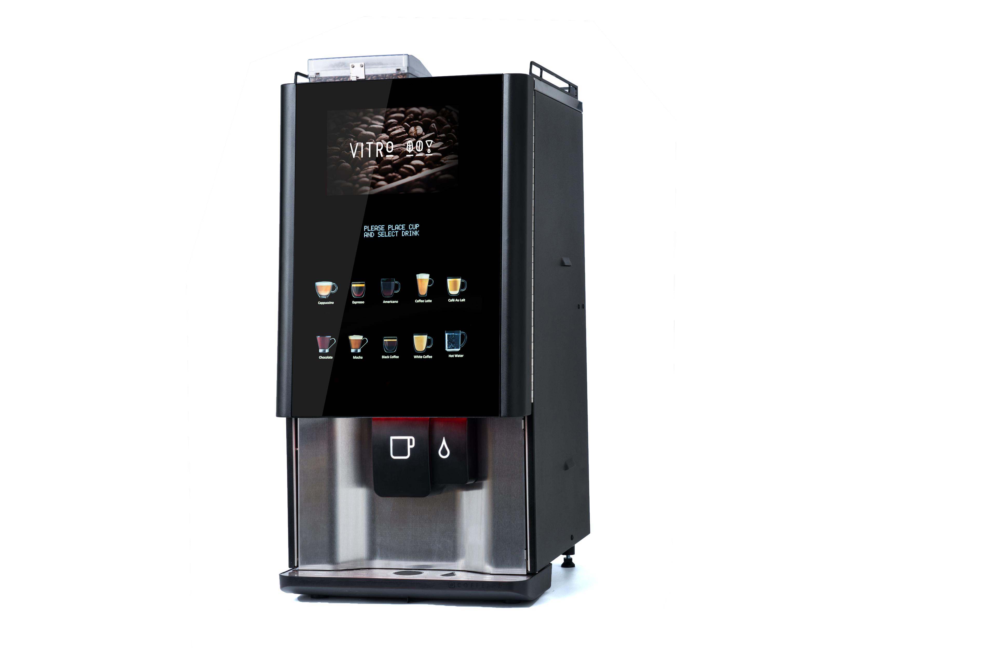 Coffetek Vitro X4 bean-to-cup coffee machine, left side view