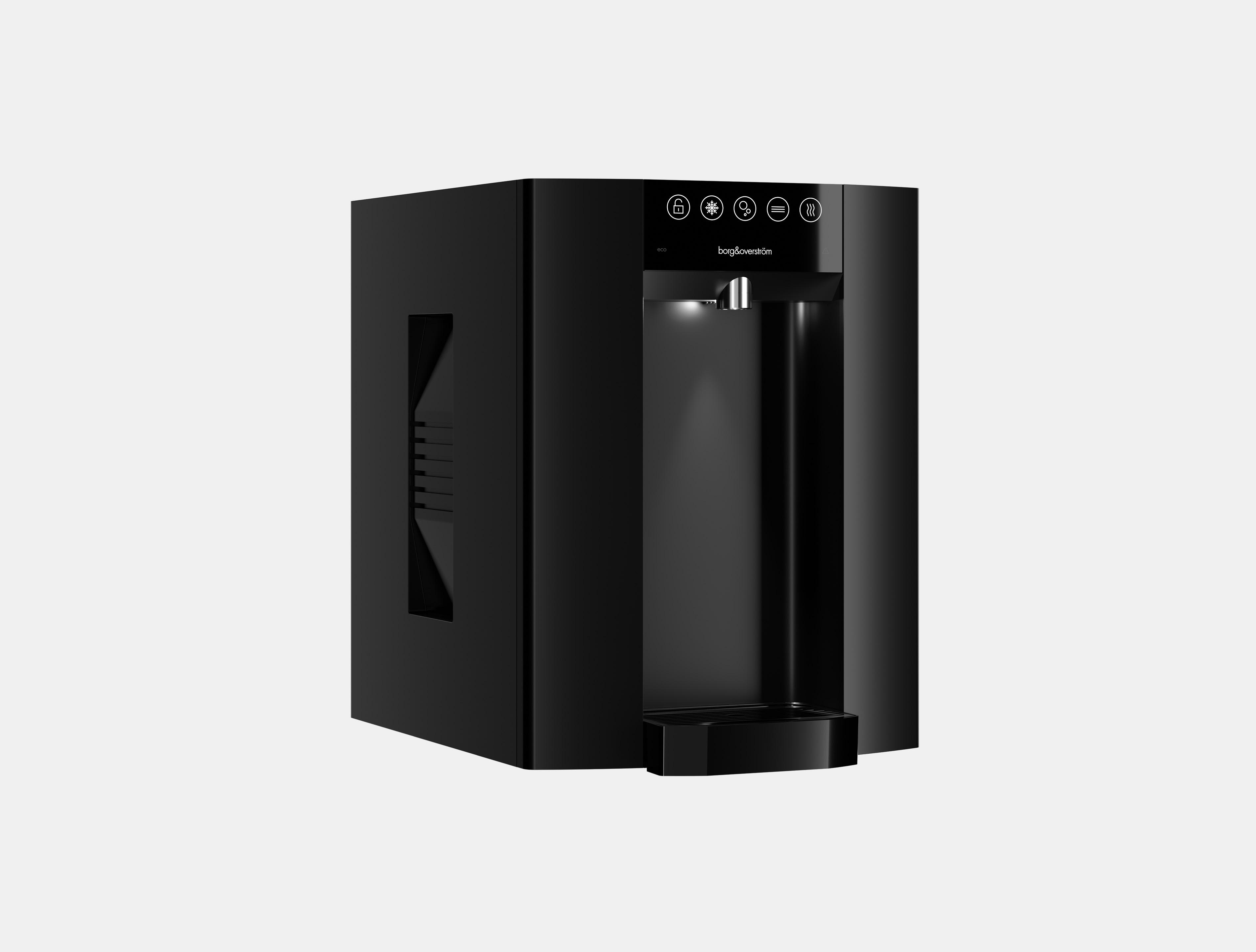 Borg & Overstrom E6 floor-standing water dispenser, angled view