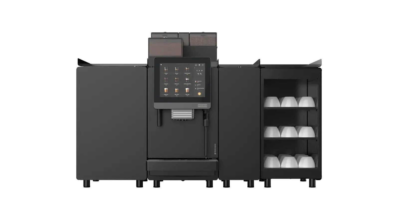 Franke A Line A800 with SU12 Cooling Unit, Flavour Station and Cup Warmer, front view