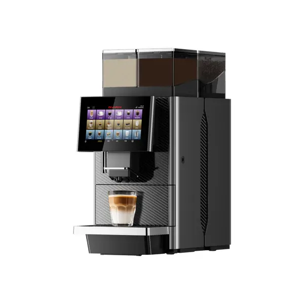 Dr Coffee T200 compact bean-to-cup coffee machine, angled view