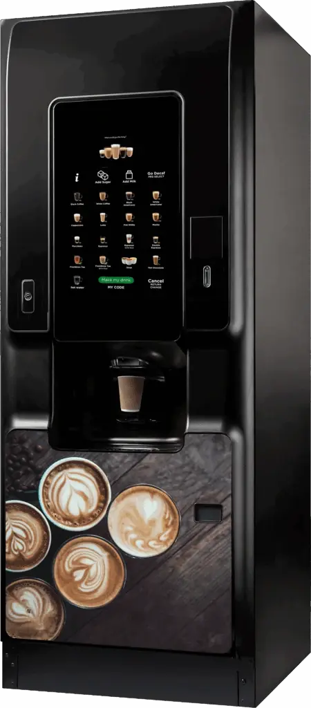 Crane Cali floor-standing coffee machine, three-quarter angle view