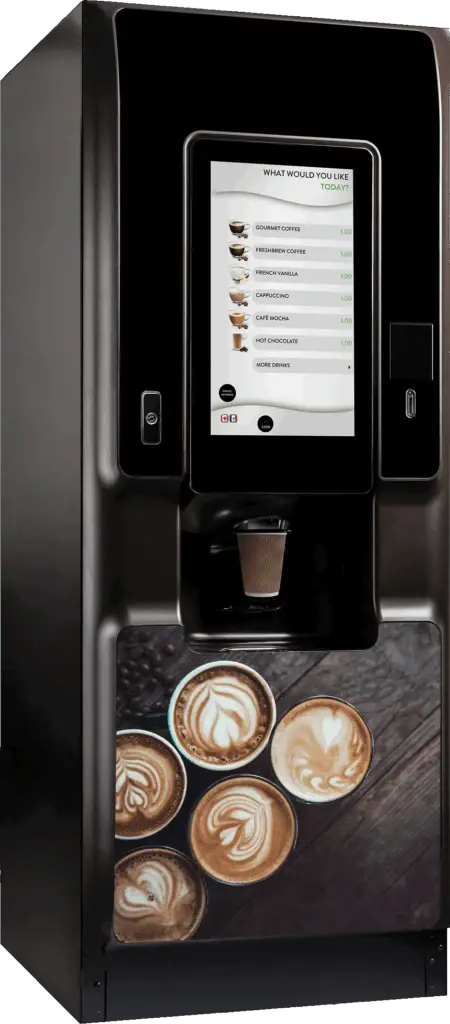 Crane Coti floor-standing coffee machine, three-quarter angle view