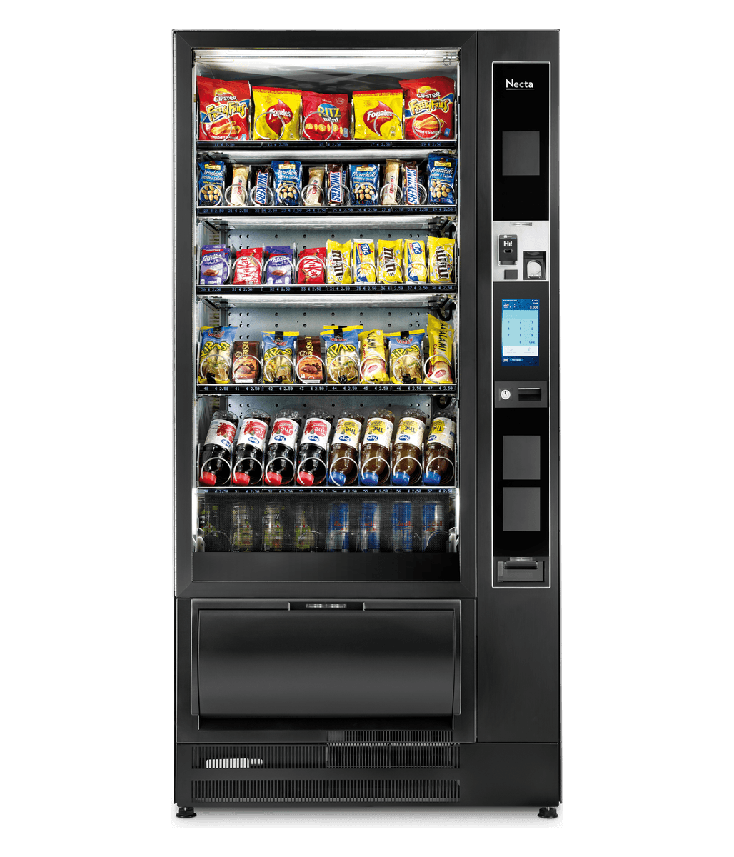 Necta Gusto 8 Pro Touch snack and cold drinks vending machine with touchscreen, front view